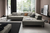 KAWOLA Sofa OHIO Ecksofa Feincord grau
