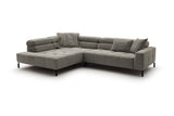 KAWOLA Sofa OHIO Ecksofa Feincord grau