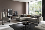 KAWOLA Sofa OHIO Ecksofa Feincord grau, Links, Relaxfunktion