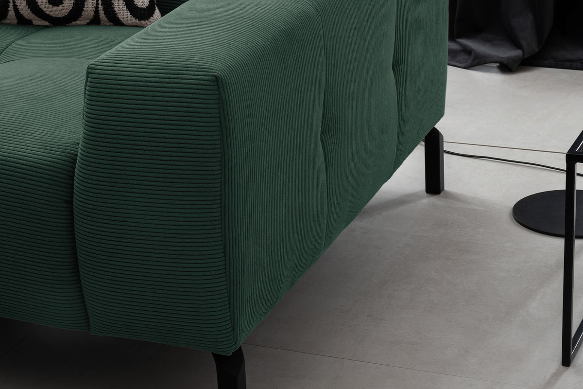 KAWOLA Sofa OHIO Ecksofa Feincord grün