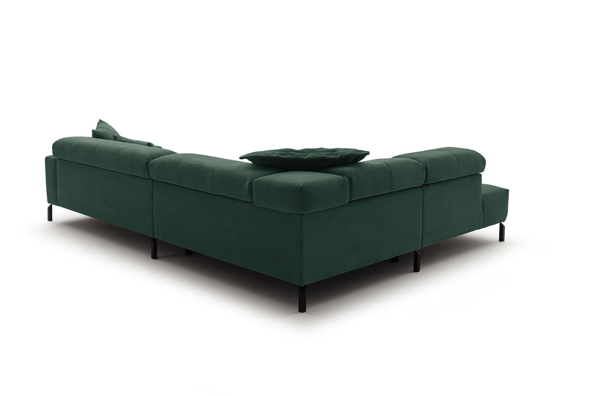 KAWOLA Sofa OHIO Ecksofa Feincord grün