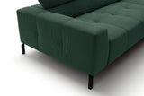 KAWOLA Sofa OHIO Ecksofa Feincord grün