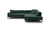 KAWOLA Sofa OHIO Ecksofa Feincord grün