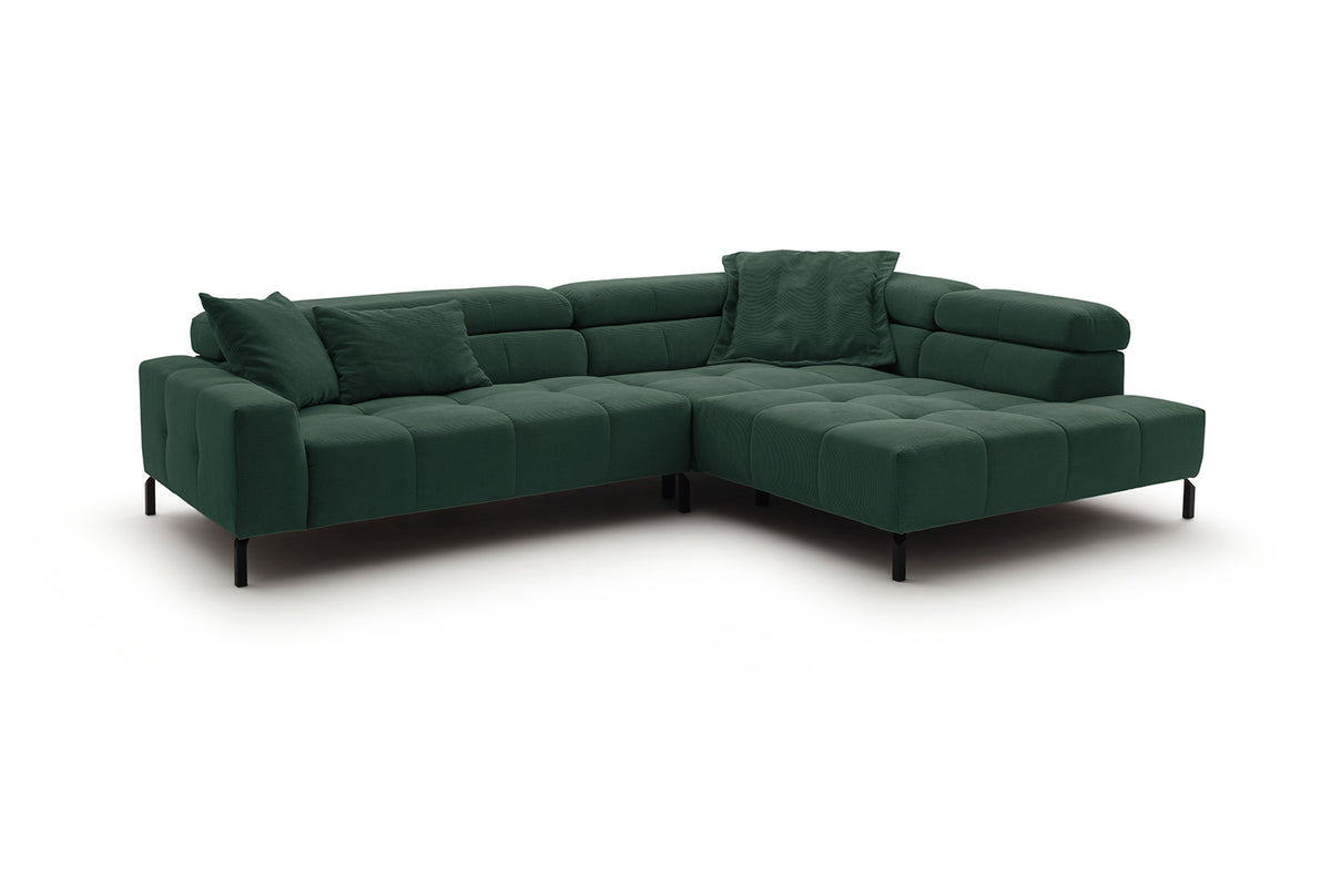KAWOLA Sofa OHIO Ecksofa Feincord grün