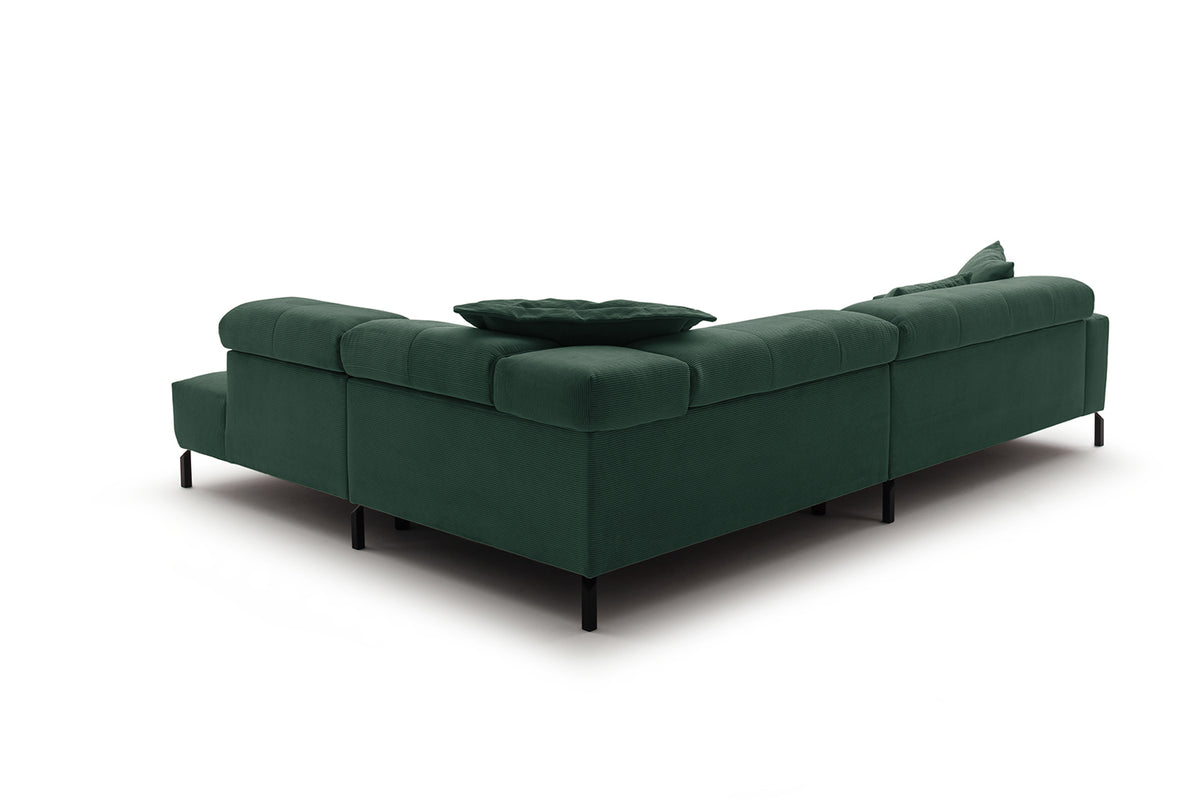 KAWOLA Sofa OHIO Ecksofa Feincord grün