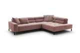 KAWOLA Sofa OHIO Ecksofa Feincord rosa