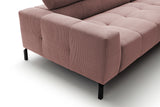 KAWOLA Sofa OHIO Ecksofa Feincord rosa