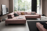 KAWOLA Sofa OHIO Ecksofa Feincord rosa