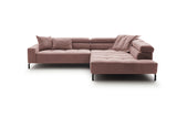 KAWOLA Sofa OHIO Ecksofa Feincord rosa