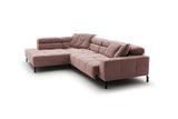 KAWOLA Sofa OHIO Ecksofa Feincord rosa