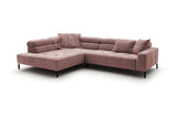 KAWOLA Sofa OHIO Ecksofa Feincord rosa