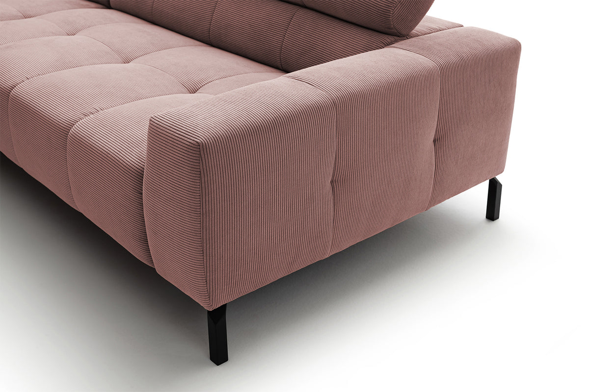 KAWOLA Sofa OHIO Ecksofa Feincord rosa