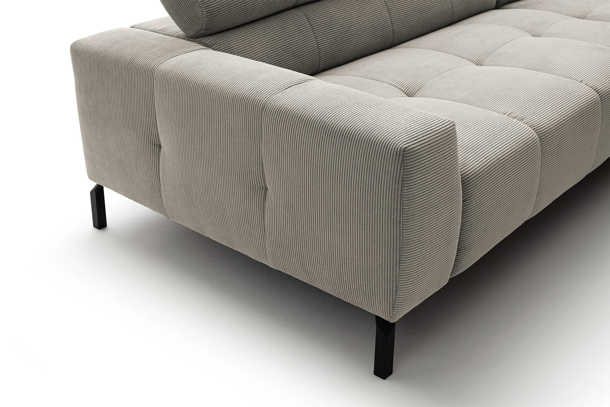 KAWOLA Sofa OHIO Ecksofa Feincord silber