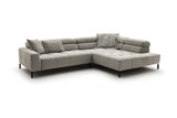 KAWOLA Sofa OHIO Ecksofa Feincord silber