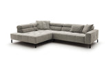 KAWOLA Sofa OHIO Ecksofa Feincord silber