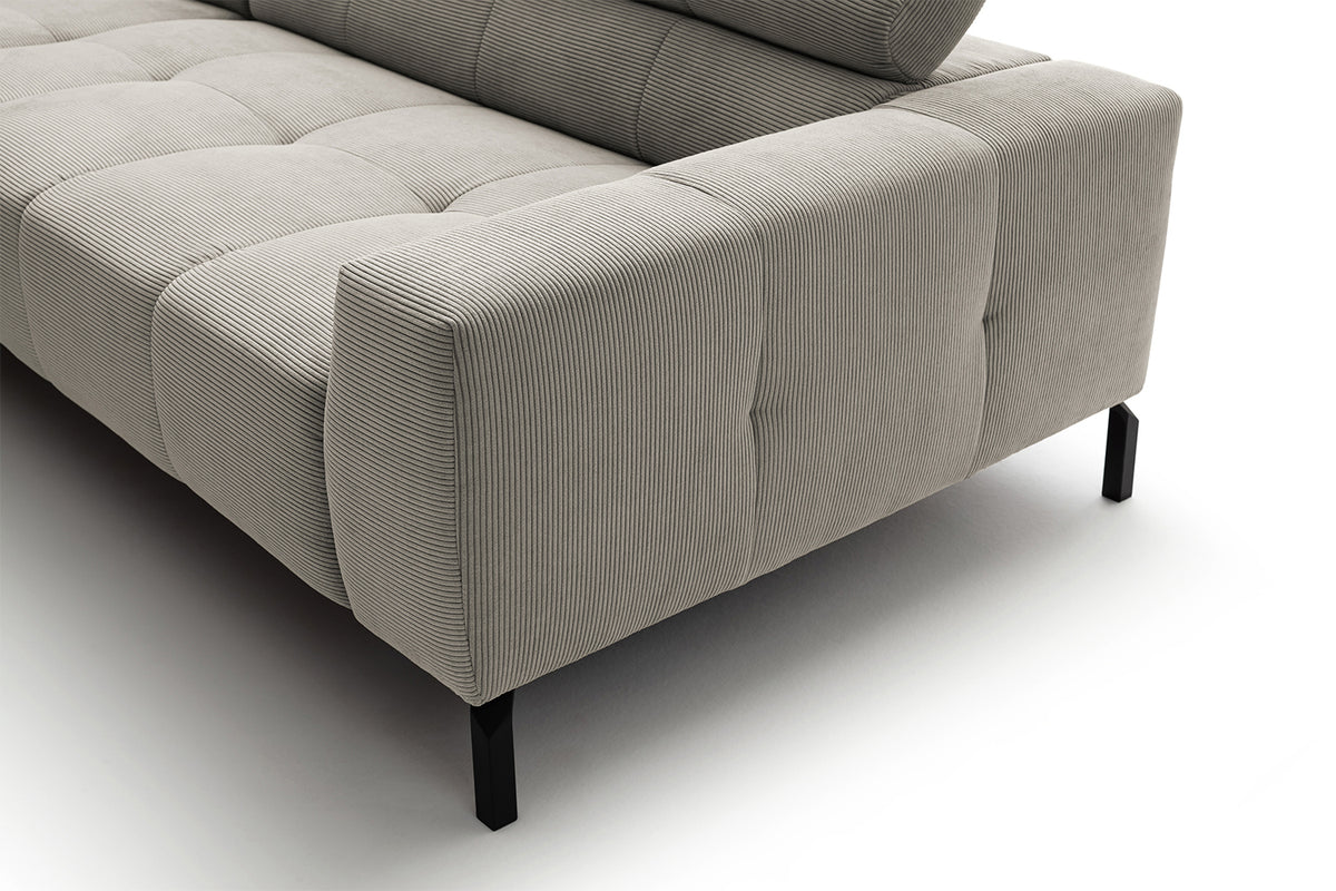 KAWOLA Sofa OHIO Ecksofa Feincord silber