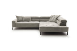 KAWOLA Sofa OHIO Ecksofa Feincord silber