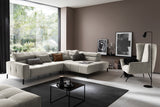 KAWOLA Sofa OHIO Ecksofa Feincord silber, Rechts, Relaxfunktion
