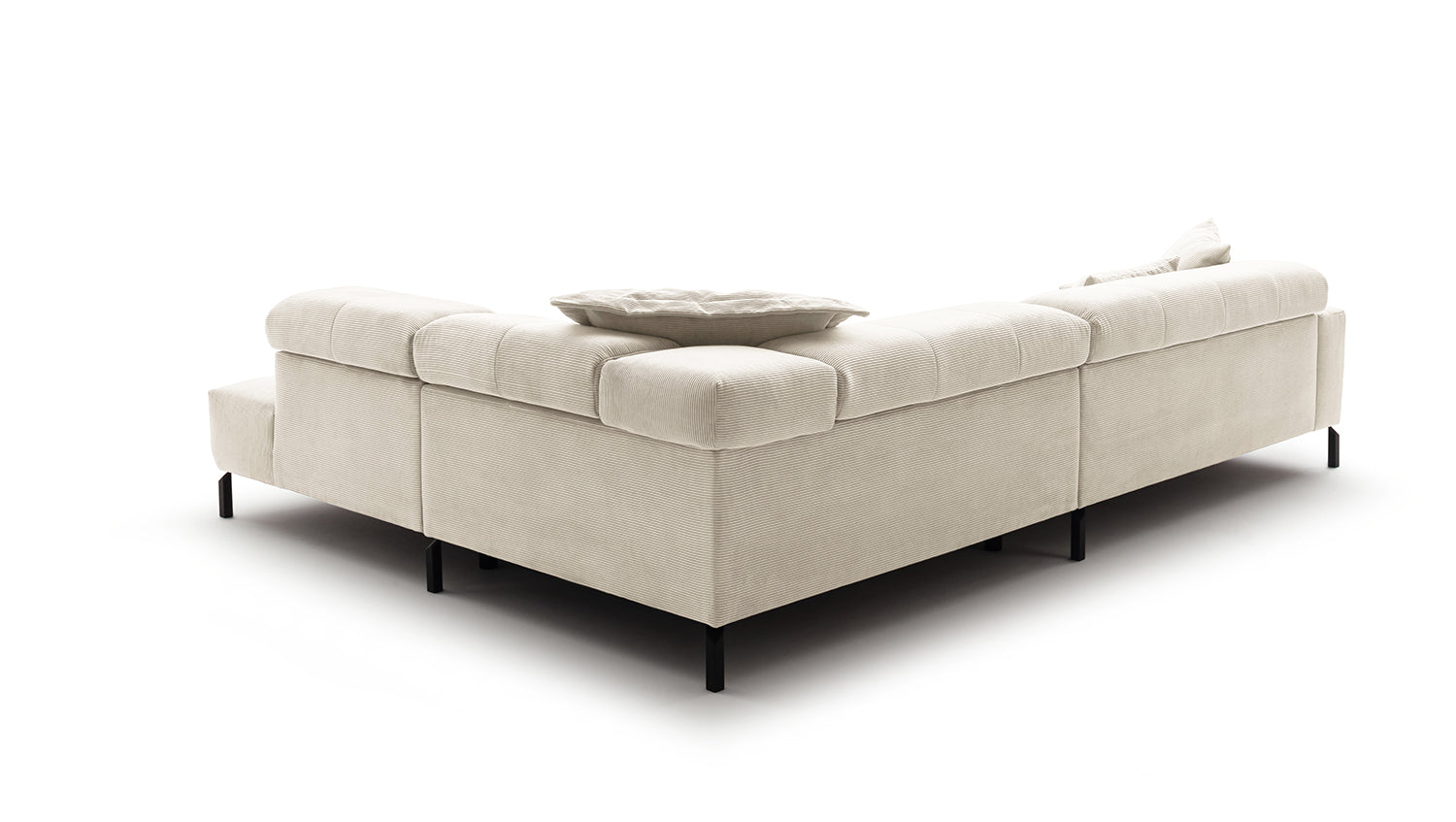 KAWOLA Sofa OHIO Ecksofa Feincord weiß