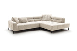KAWOLA Sofa OHIO Ecksofa Feincord weiß