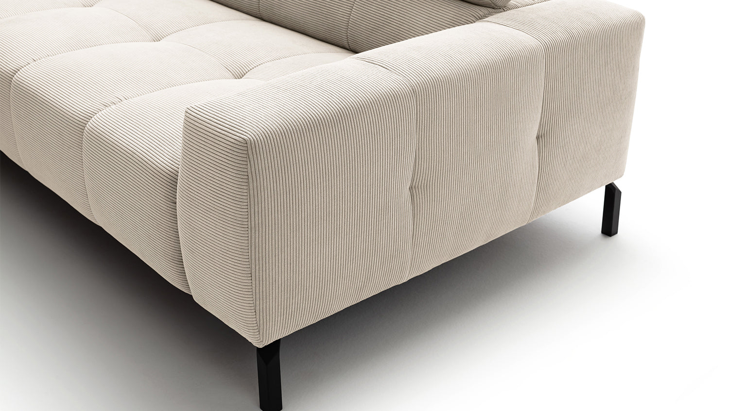 KAWOLA Sofa OHIO Ecksofa Feincord weiß