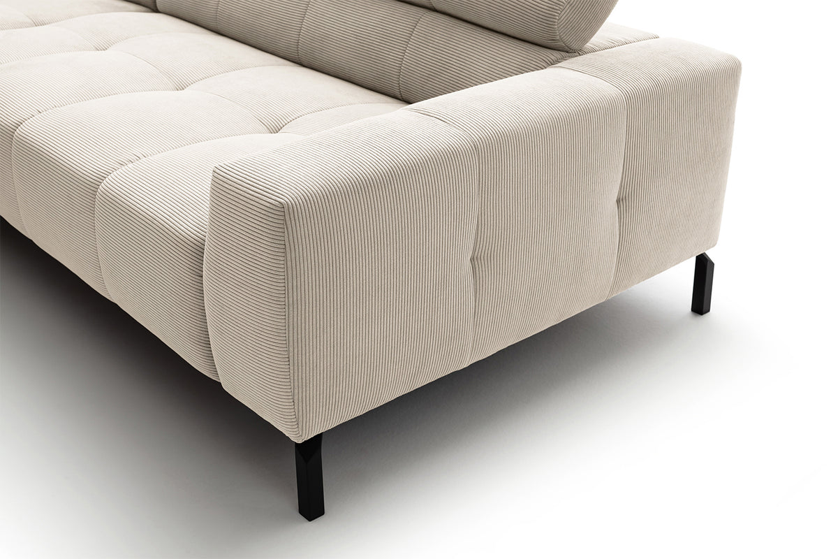 KAWOLA Sofa OHIO Ecksofa Feincord weiß