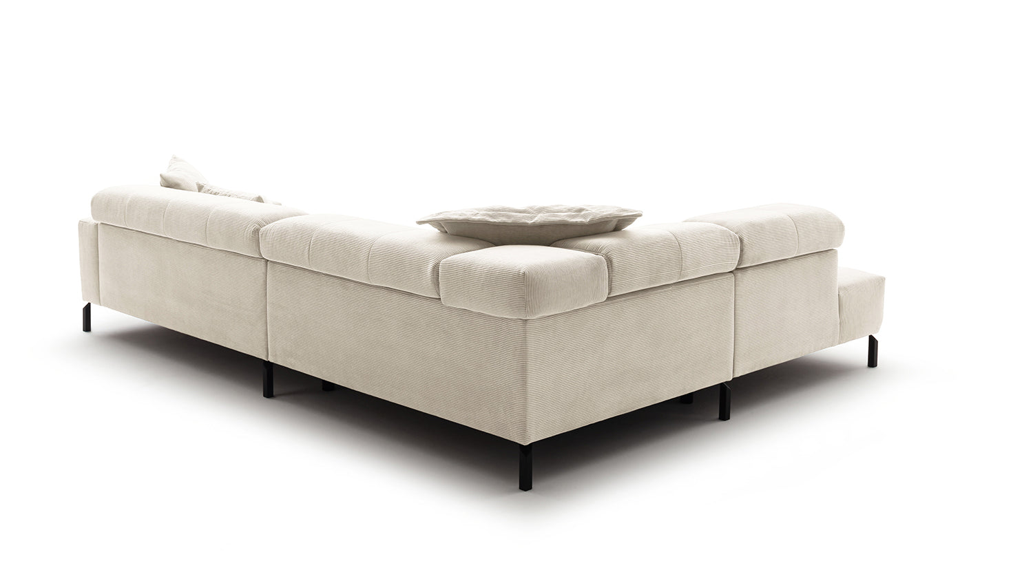 KAWOLA Sofa OHIO Ecksofa Feincord weiß