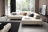KAWOLA Sofa OHIO Ecksofa Feincord weiß