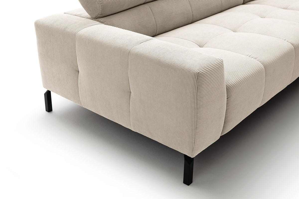 KAWOLA Sofa OHIO Ecksofa Feincord weiß