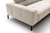KAWOLA Sofa OHIO Ecksofa Feincord weiß