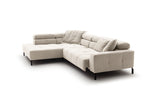 KAWOLA Sofa OHIO Ecksofa Feincord weiß