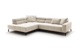 KAWOLA Sofa OHIO Ecksofa Feincord weiß