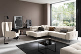KAWOLA Sofa OHIO Ecksofa Feincord weiß, Links, Relaxfunktion