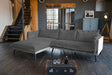 KAWOLA Sofa QUENYA Ecksofa Cord dunkelgrau / Velvet silber, Ganz links
