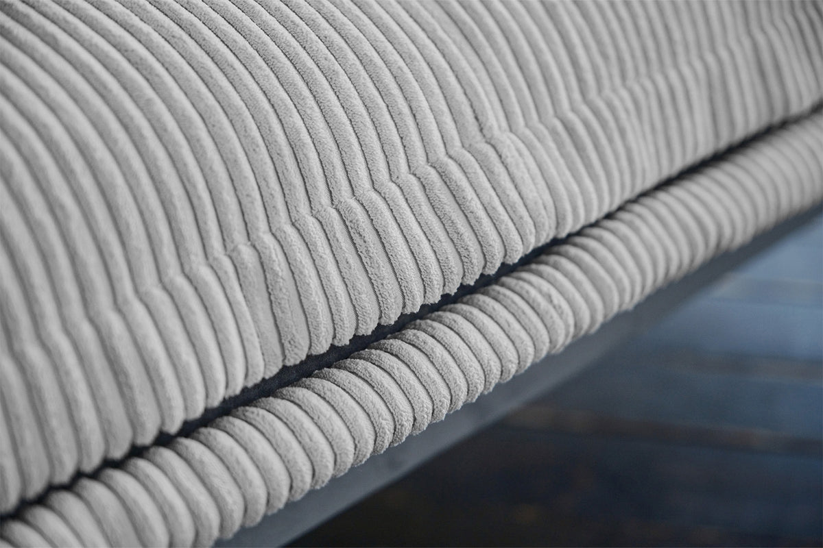 KAWOLA Sofa QUENYA Ecksofa Cord hellgrau / Velvet anthrazit