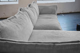 KAWOLA Sofa QUENYA Ecksofa Cord hellgrau / Velvet anthrazit