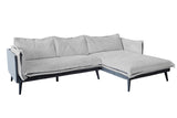 KAWOLA Sofa QUENYA Ecksofa Cord hellgrau / Velvet anthrazit