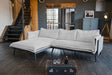 KAWOLA Sofa QUENYA Ecksofa Cord hellgrau / Velvet anthrazit, Ganz links