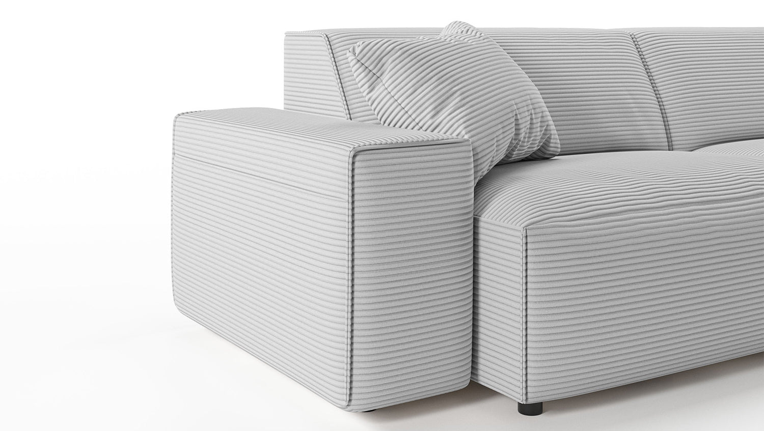 KAWOLA Sofa RANI 3-Sitzer Cord hellgrau