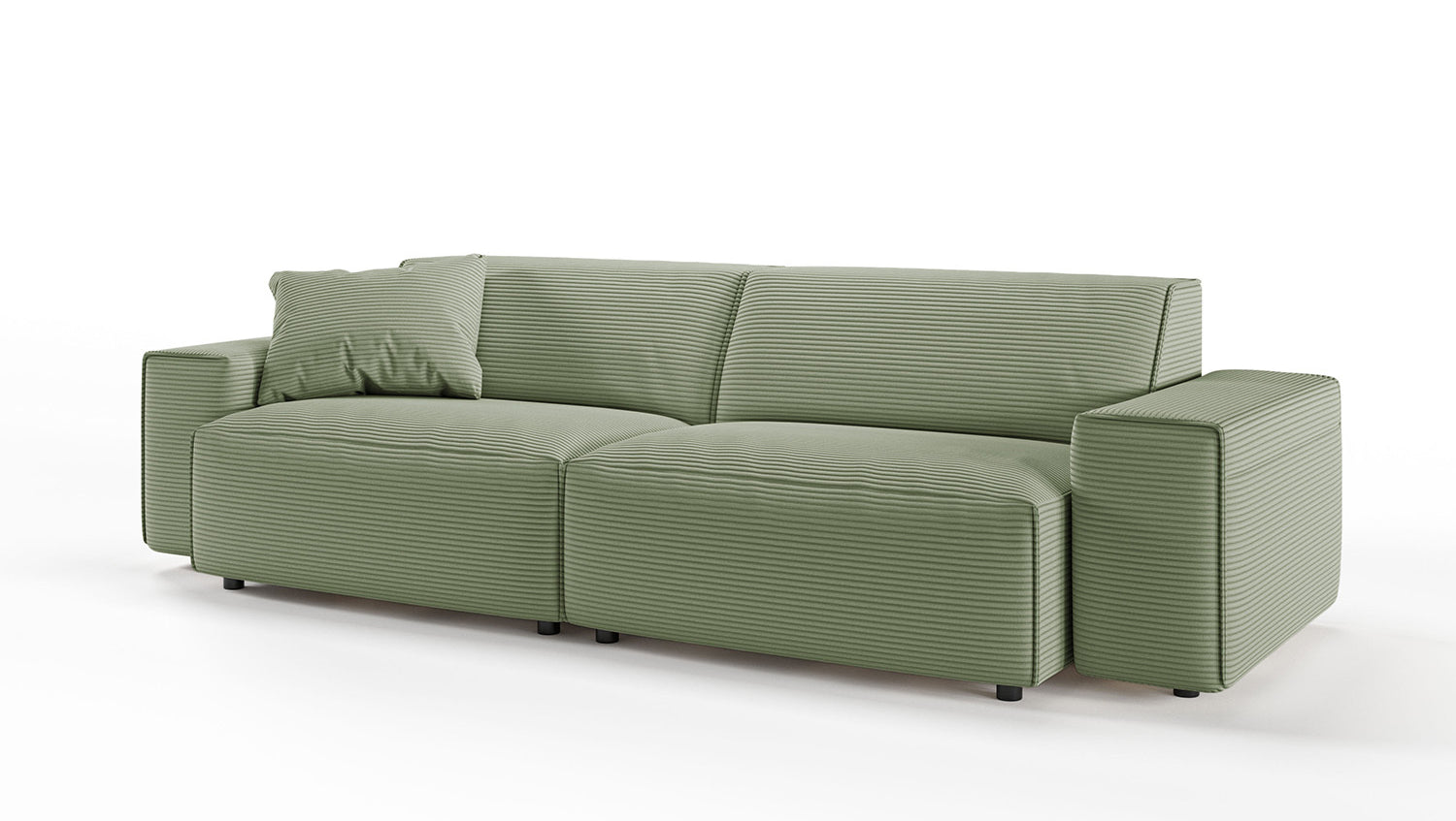 KAWOLA Sofa RANI 3-Sitzer Cord olivgrün