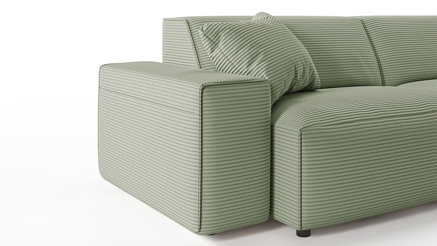 KAWOLA Sofa RANI 3-Sitzer Cord olivgrün