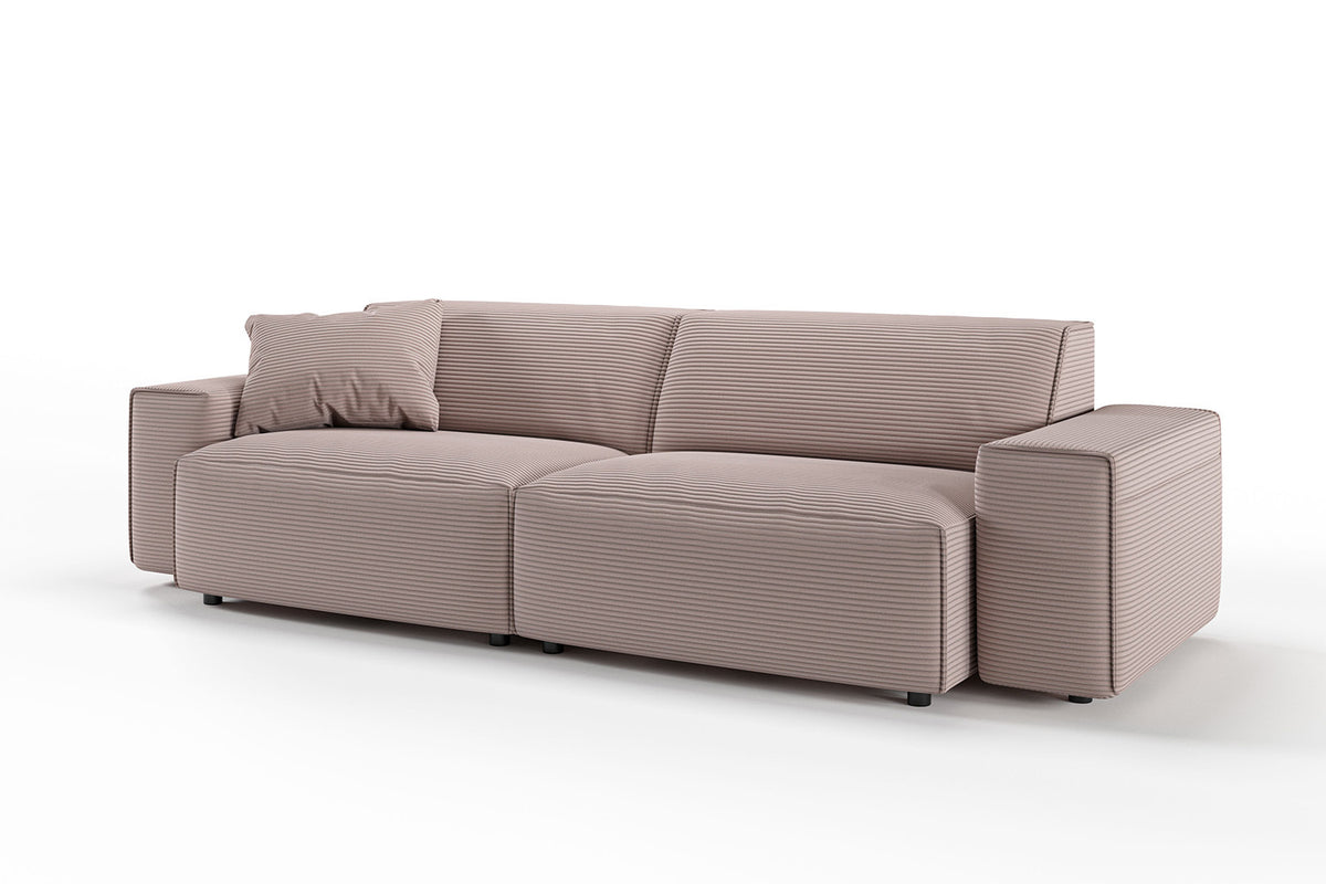 KAWOLA Sofa RANI 3-Sitzer Cord rosa