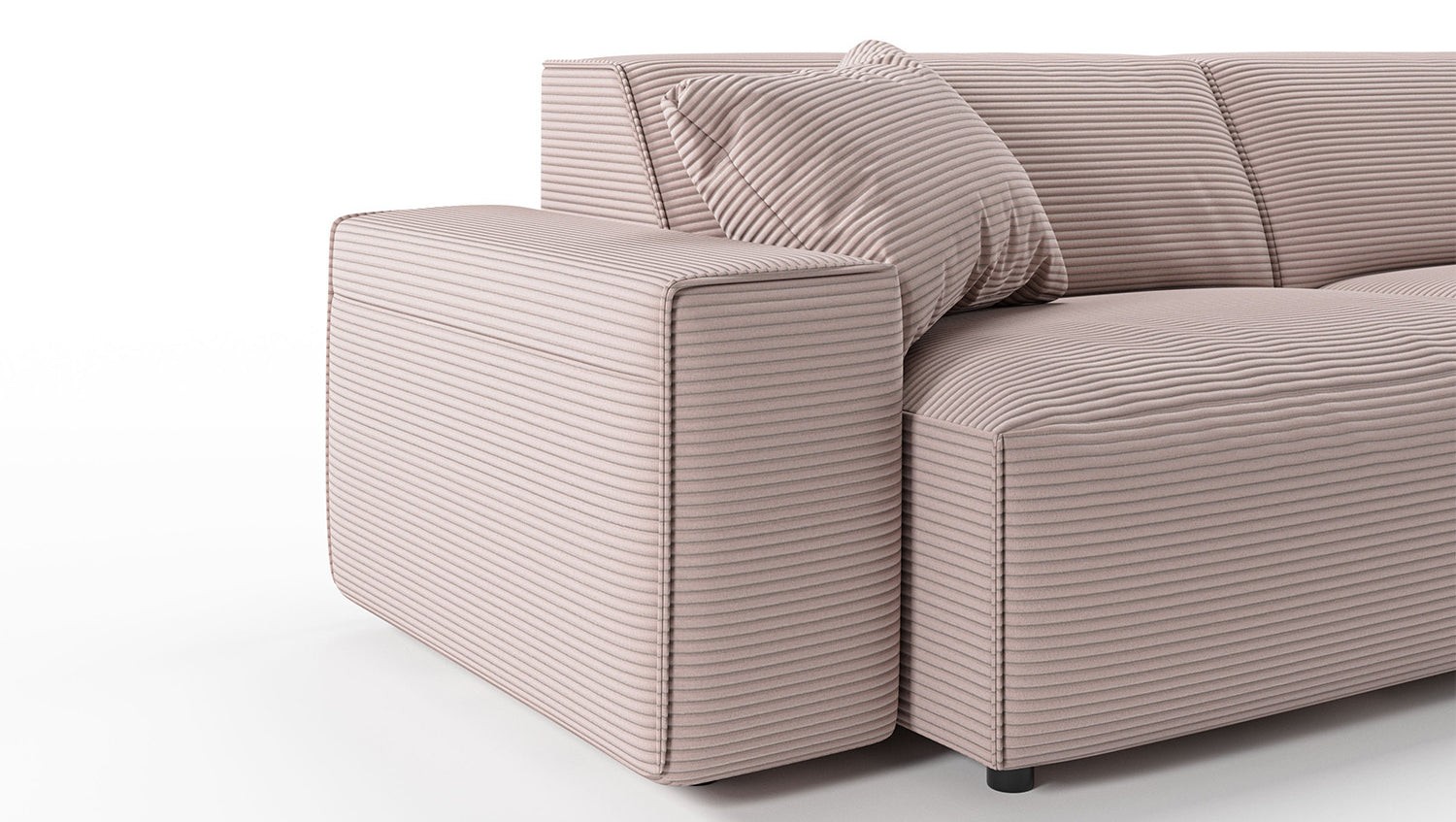 KAWOLA Sofa RANI 3-Sitzer Cord rosa