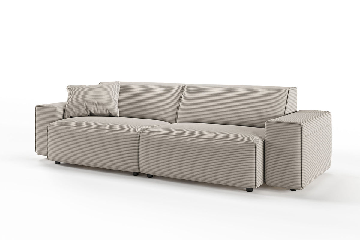 KAWOLA Sofa RANI 3-Sitzer Cord steingrau