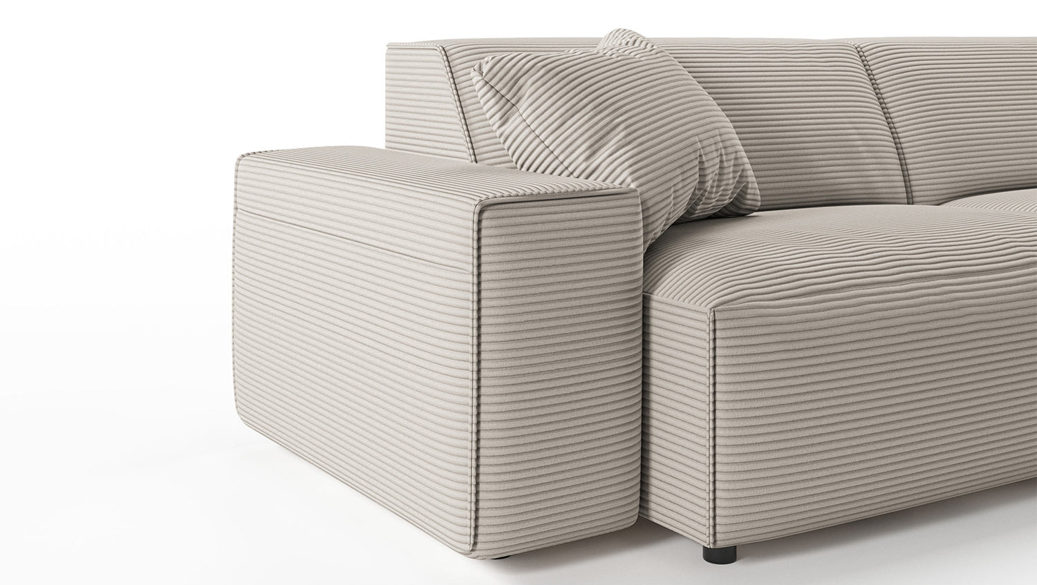 KAWOLA Sofa RANI 3-Sitzer Cord steingrau