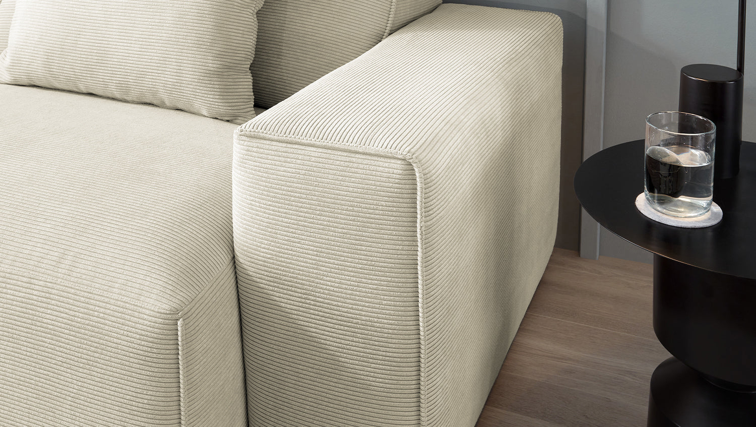 KAWOLA Sofa RANI 3-Sitzer Feincord beige
