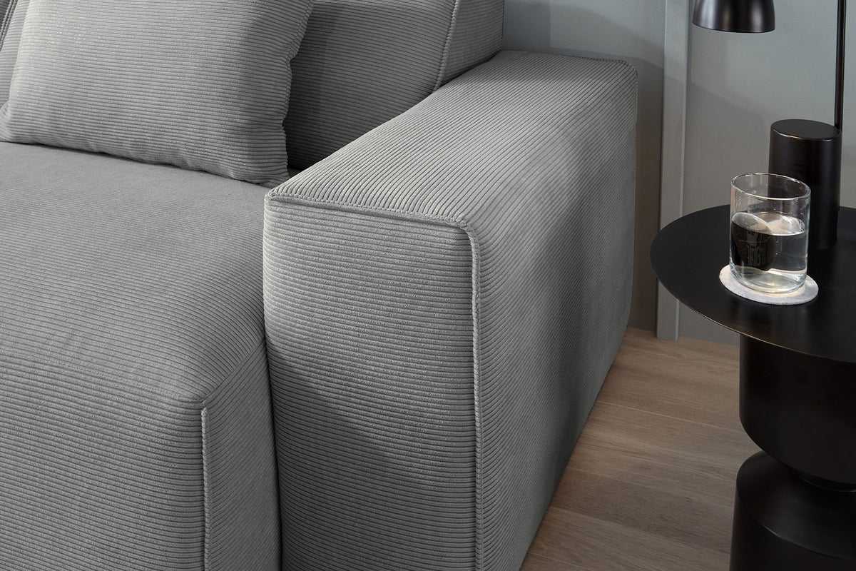 KAWOLA Sofa RANI 3-Sitzer Feincord grau