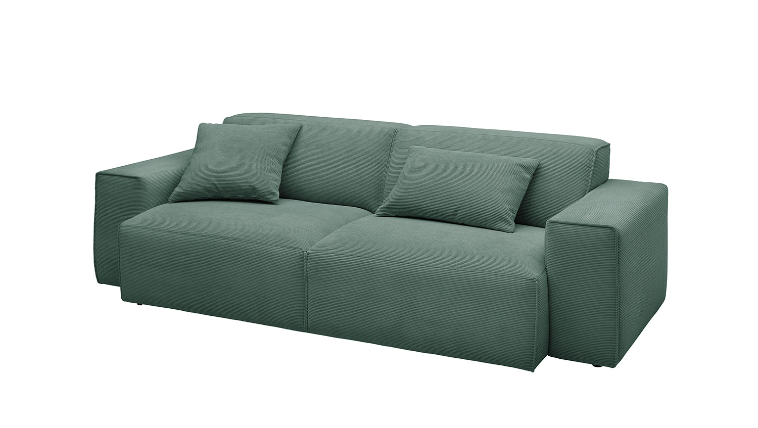 KAWOLA Sofa RANI 3-Sitzer Feincord grün
