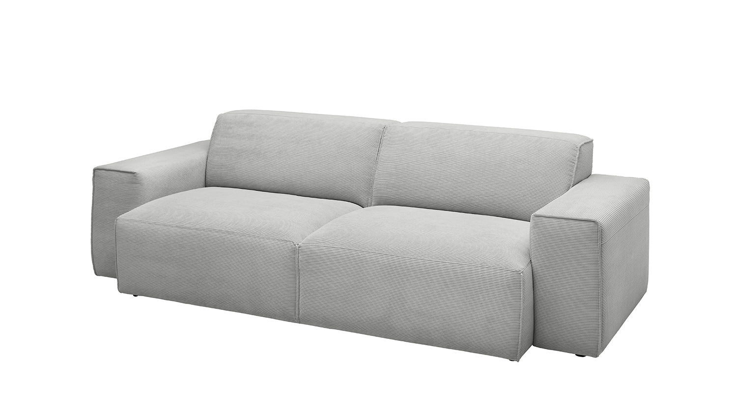 KAWOLA Sofa RANI 3-Sitzer Feincord silber