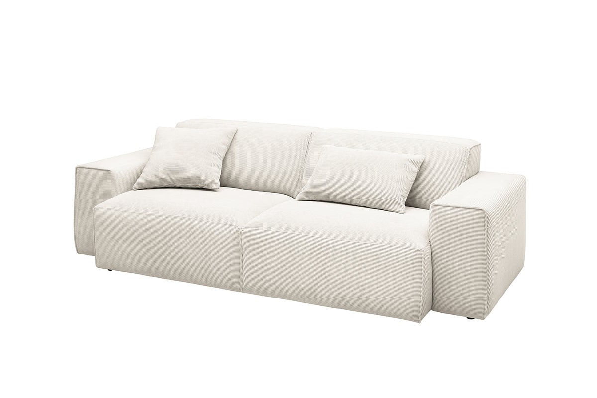 KAWOLA Sofa RANI 3-Sitzer Feincord weiß